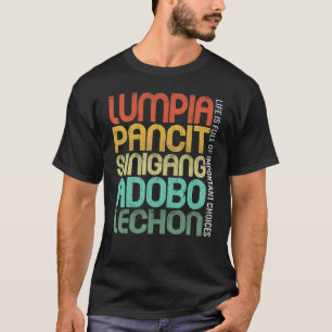 Camiseta Aviso de Lumpia Pancit Sinigang, comida filipina