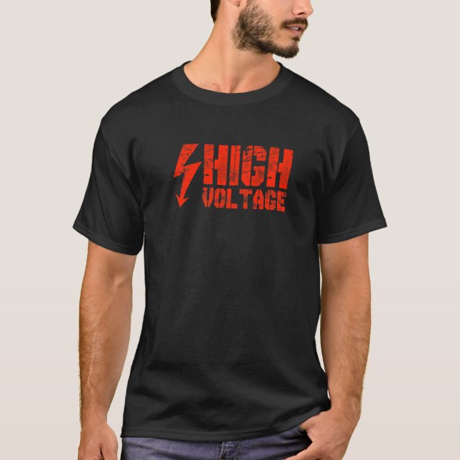 Camiseta Aviso de peligro de electricidad de alto voltaje (Anverso)