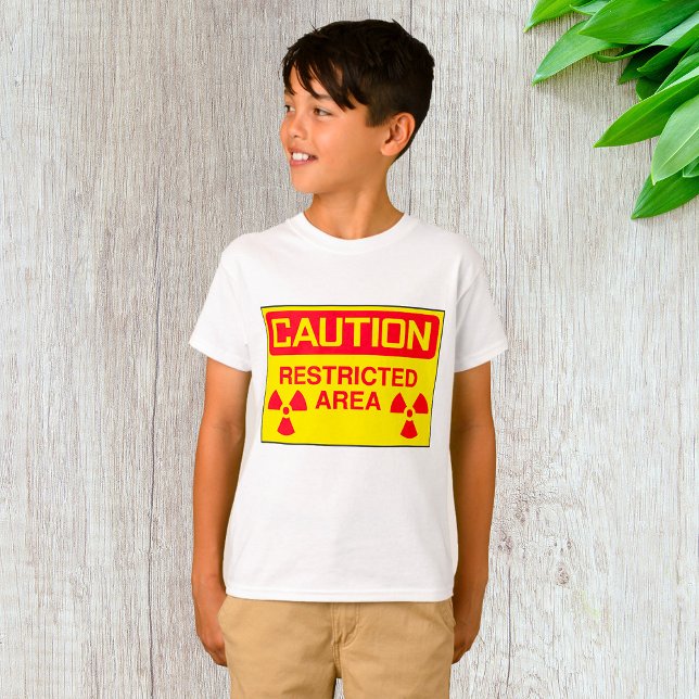 Camiseta Aviso de peligro de radiación de área restringida  (Subido por el creador)