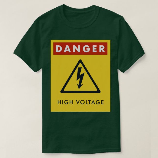Camiseta Aviso de peligro de Rótulo de alta tensión (Diseño del anverso)