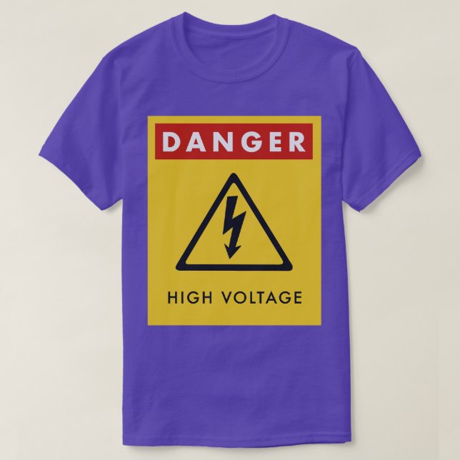 Camiseta Aviso de peligro de Rótulo de alta tensión (Diseño del anverso)