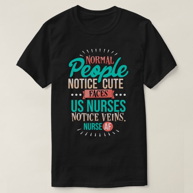 Camiseta Aviso de personas normales de enfermería (Diseño del anverso)