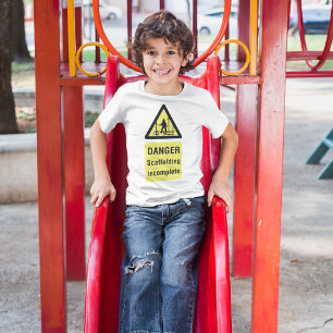 Camiseta Aviso de sitio incompleto sobre el andamiaje de pe