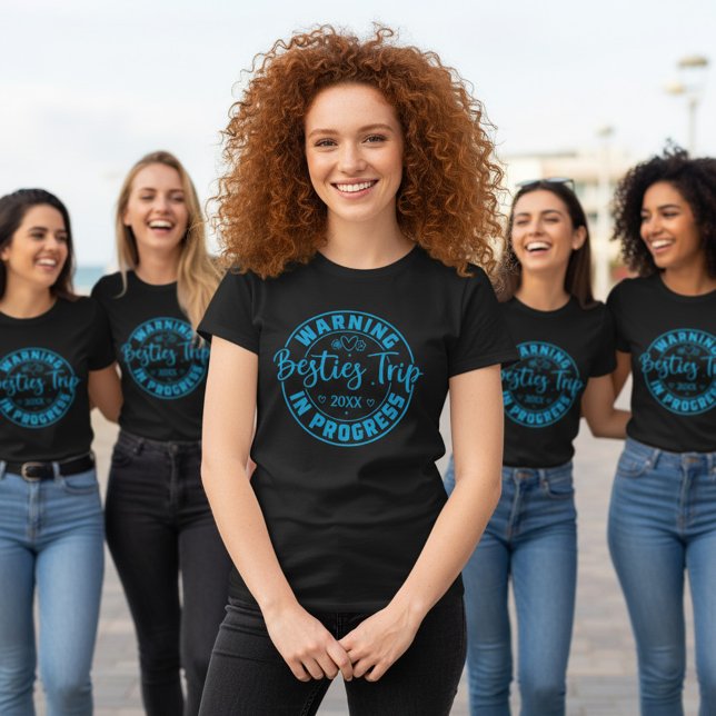 Camiseta Aviso de viaje de bestias en progreso azul sobre n (Subido por el creador)