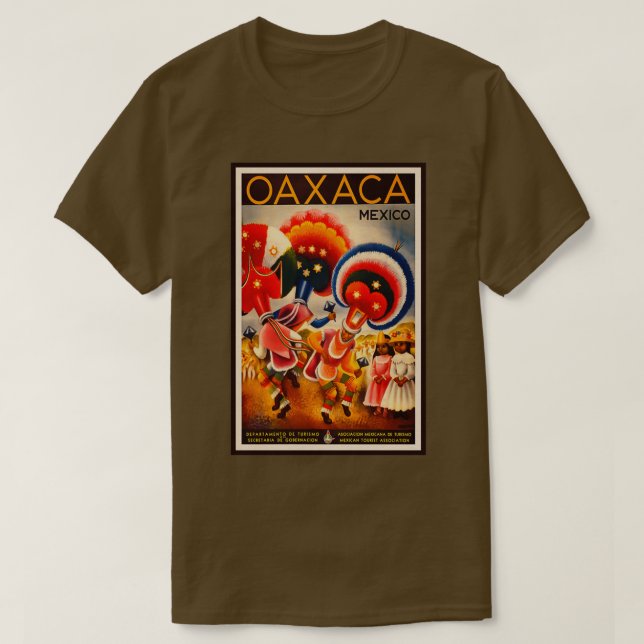 Camiseta Aviso de viaje retro de Oaxaca México (Diseño del anverso)