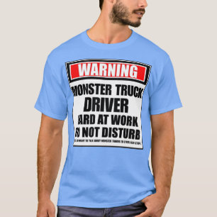 Camiseta Aviso El Conductor De Camión Monster Con Dura En E