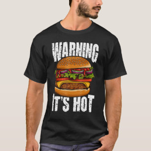 Camiseta Aviso: Es calor, hamburguesa de queso.
