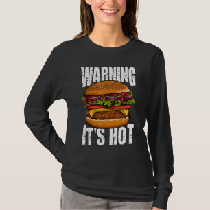 Camiseta Aviso: Es calor, hamburguesa de queso.