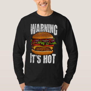Camiseta Aviso: Es calor, hamburguesa de queso.