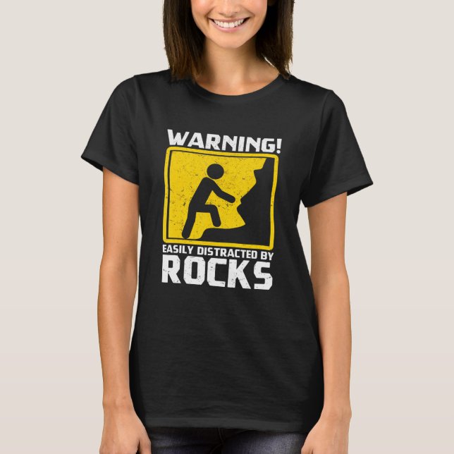 Camiseta Aviso Fácilmente Distraído Por Rocks Earth Geology (Anverso)