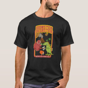 Camiseta Aviso Monstruo De Desastre De Dinosaurio De Extinc