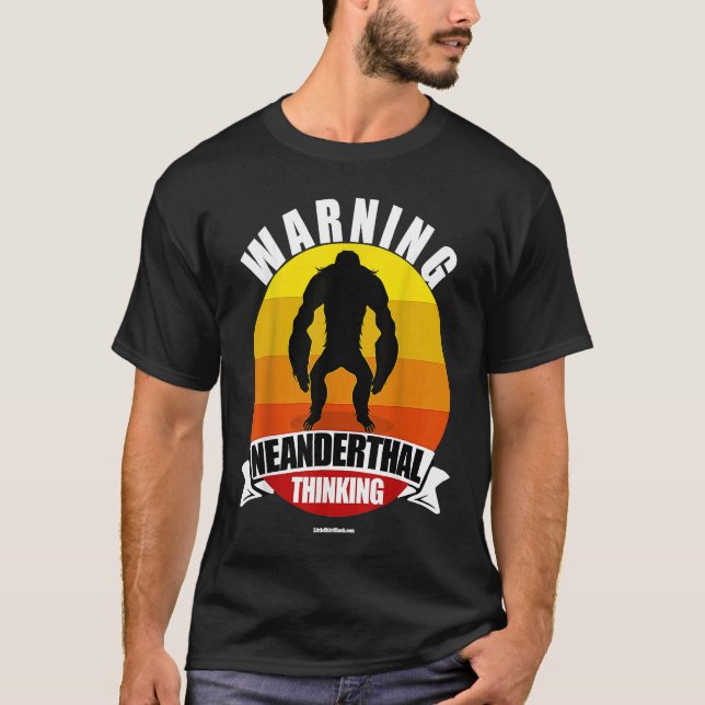 Camiseta Aviso para el hombre de Ape de Ape de Neandertal (Anverso)