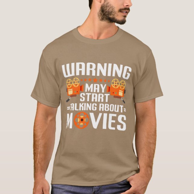 Camiseta Aviso puede causar asombro por películas de pelícu (Anverso)