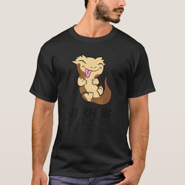 Camiseta Aviso Puede Hablar Espontáneamente Sobre Gecko Cre (Anverso)
