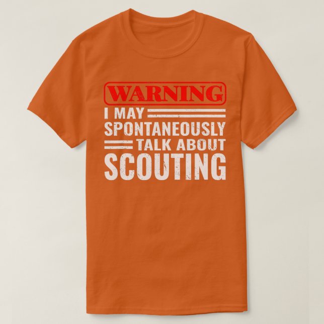 Camiseta Aviso Puedo hablar explorando el camping chico sen (Diseño del anverso)