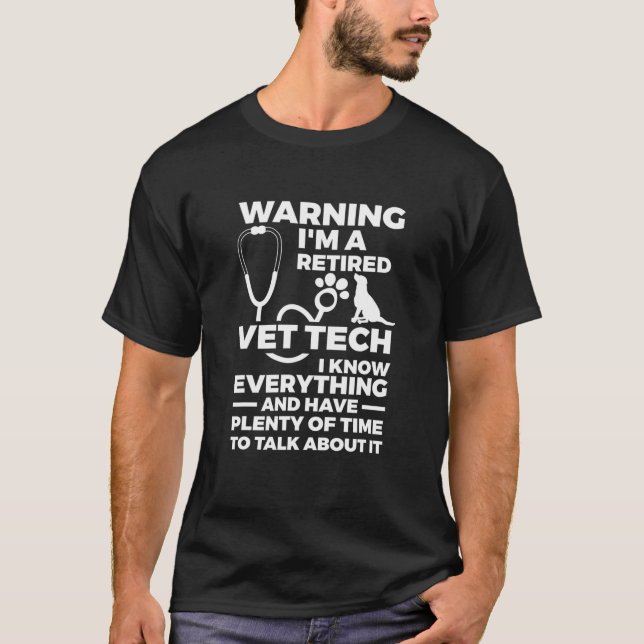 Camiseta Aviso Retirado Vet Tech Regalo Veterinario (Anverso)