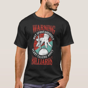 Camiseta Aviso retro de la bola del jugador de billar de bi