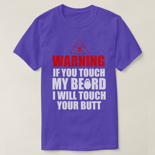 Camiseta Aviso si tocas mi barba Amilde amante de la barba (Diseño del anverso)