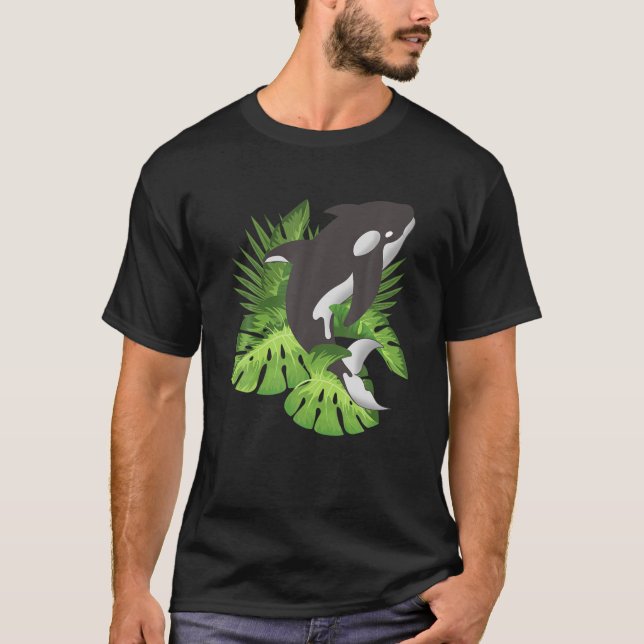 Camiseta Aviso tropical O de acuarios de ballena para la ma (Anverso)