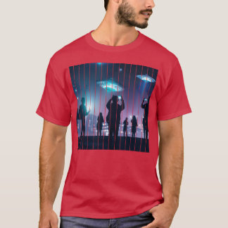 Camiseta Avistamiento de ovni en la ciudad amigos