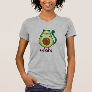 Camiseta Avo-Cat-O Gracioso Gato Aguacates