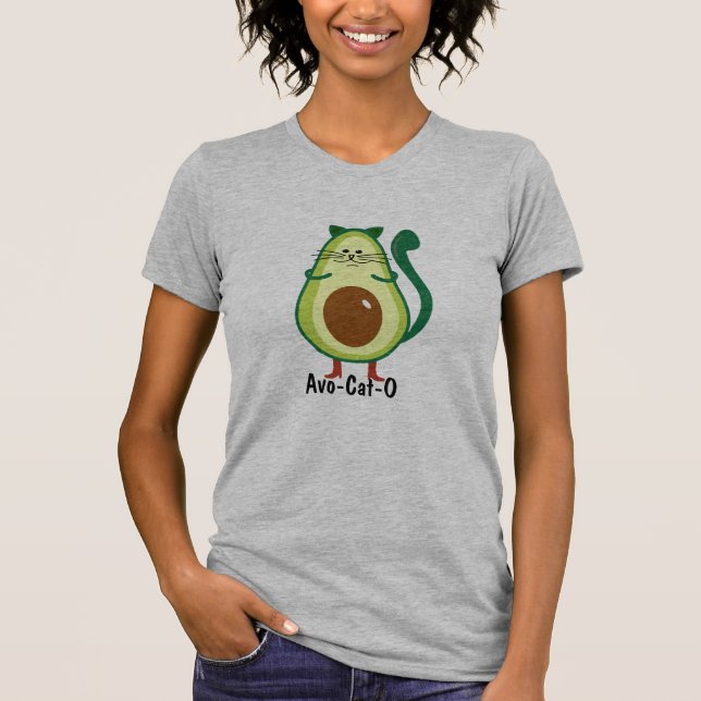 Camiseta Avo-Cat-O Gracioso Gato Aguacates (Anverso)