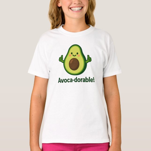 Camiseta Avoca-dorable Cute Green Avocado Design (Anverso)