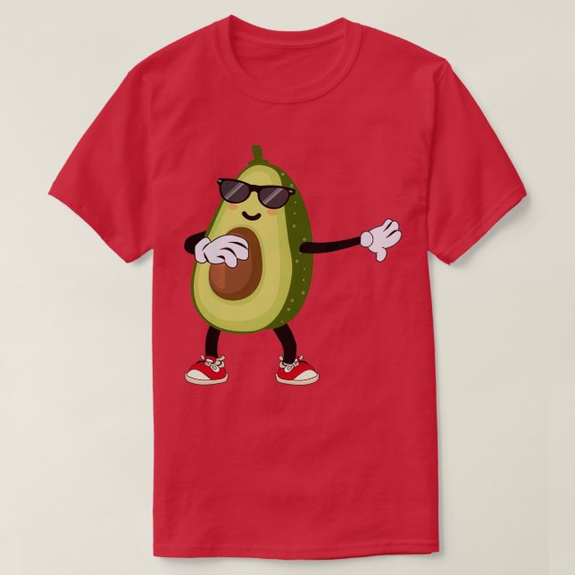 Camiseta Avocado Dabbing Dancing Sunglasses Clipart (Diseño del anverso)