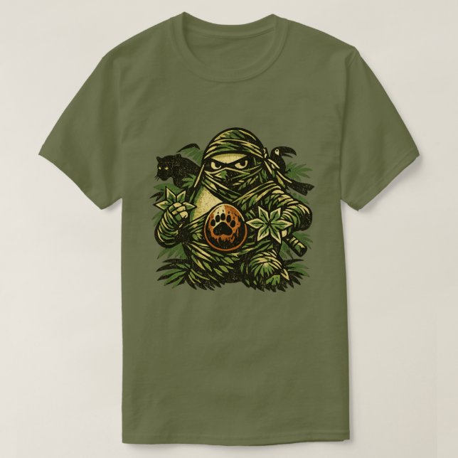 Camiseta Avocado Ninja — Shadow of the Jungle  (Diseño del anverso)