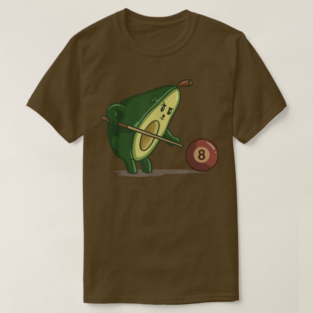 Camiseta avocado playing poolbillard vegan billard gift  (Diseño del anverso)