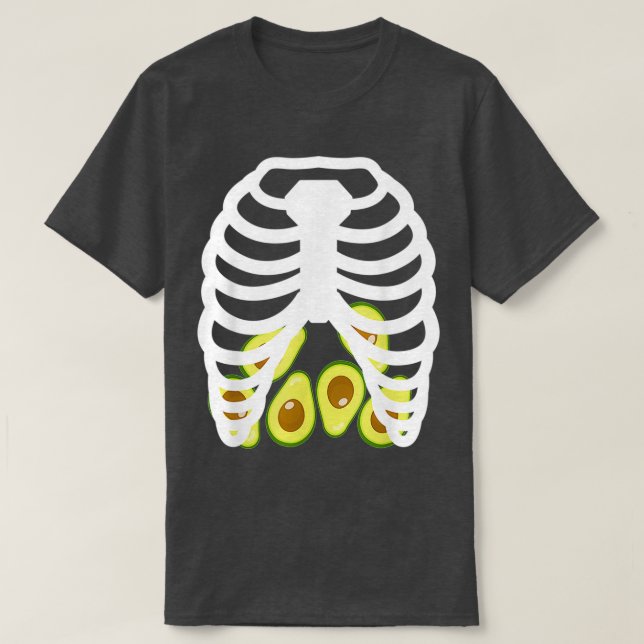 Camiseta Avocado Ribcage Inspired Avocado Lover Related Veg (Diseño del anverso)