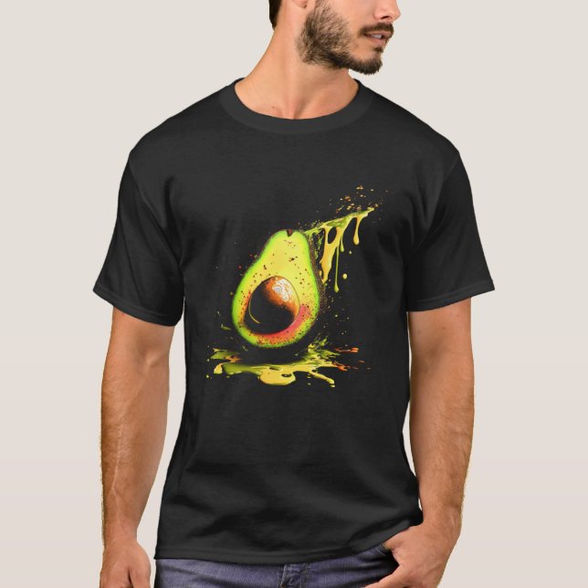 Camiseta Avocado Splash Vegan Vegetarian Healthy Food (Anverso)