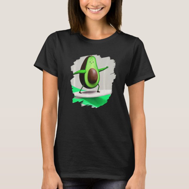 Camiseta Avocado Surfing Surfer Riding Wave Ocean Cool Surf (Anverso)