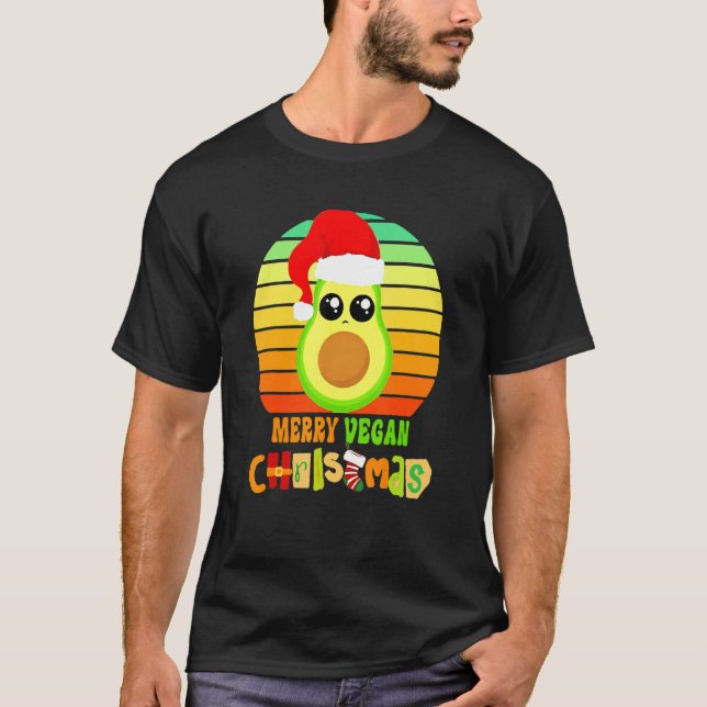 Camiseta Avocado Vegan Christmas Santa Avocado Fruit Vegan (Anverso)