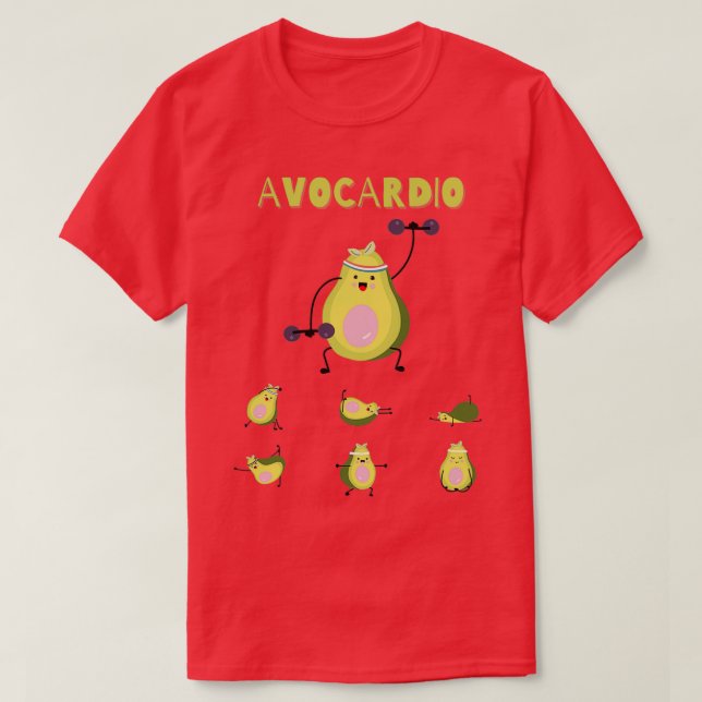 Camiseta Avocardio Aguacate Cardio GymFitness YogaEjercicio (Diseño del anverso)