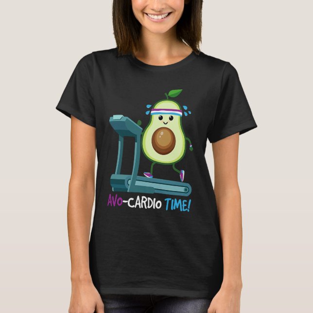 Camiseta Avocardio Time! Avocado Cardio Jogging Vegan Fitne (Anverso)