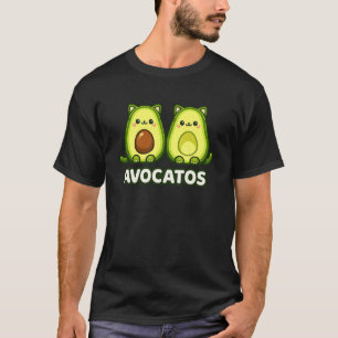 Camiseta Avocatos Diseño Artístico de Alimentos con Gatos y