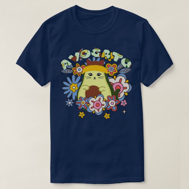 Camiseta avocatto con flores (Diseño del anverso)