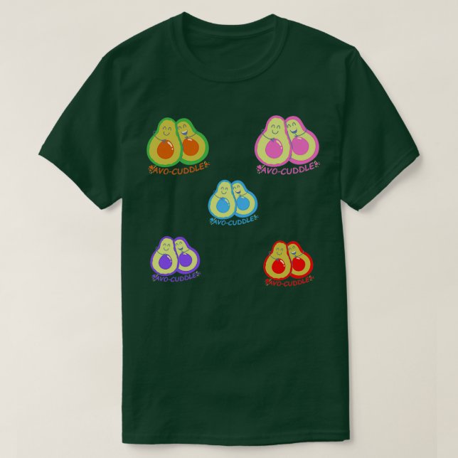 Camiseta Avocuddle pegatina pack para amantes del aguacate  (Diseño del anverso)