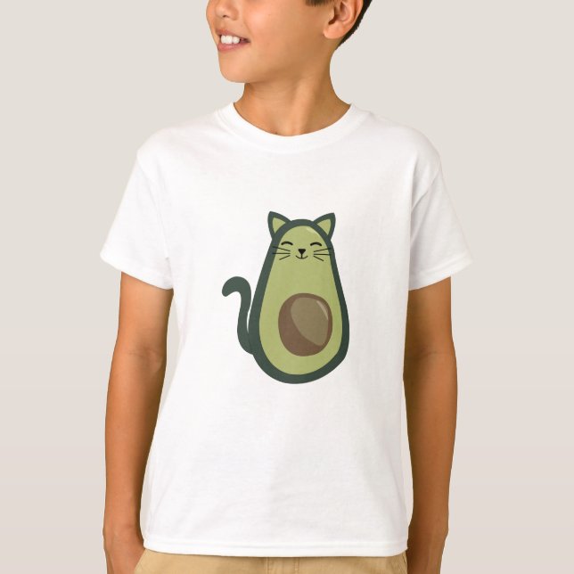 Camiseta Avogato Aguacate Cat Graciosa Comida Verde (Anverso)