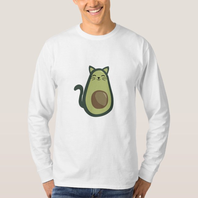 Camiseta Avogato Aguacate Cat Graciosa Comida Verde (Anverso)