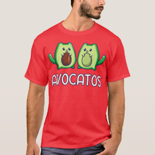 Camiseta Avogato Aguacate Cuato Gato Vegan Funny Blanco