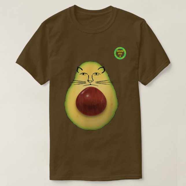 CAMISETA AVOGATO AVOCADO KITTY KAT CAT FACE  (Diseño del anverso)