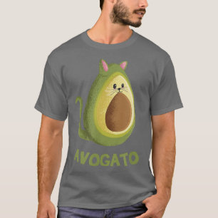 Camiseta Avogato Funny Aguacate Cat Cute Face Gráfico