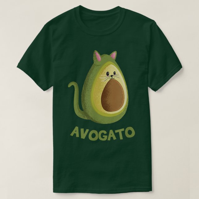 Camiseta Avogato Funny Aguacate Cat Cute Face Gráfico (Diseño del anverso)