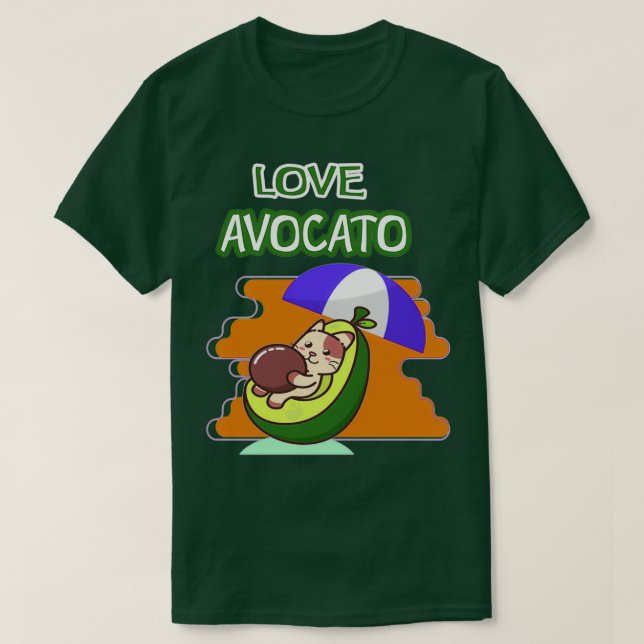 Camiseta Avogato Funny Aguacate Cat Cute Face verano gráfic (Diseño del anverso)
