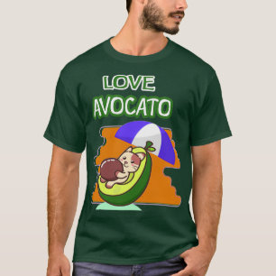 Camiseta Avogato Funny Aguacate Cat Cute Face verano gráfic