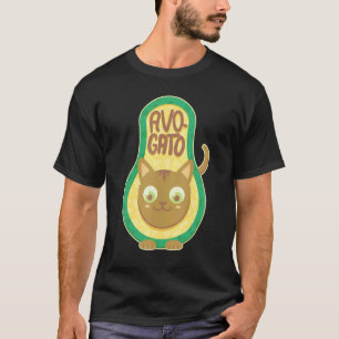 Camiseta Avogato Gato Aguacate Para Veganos Y Vegetarianos