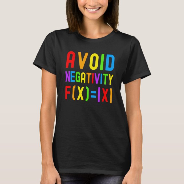 Camiseta Avoid Negativity  Kids Math Math Equation Math Gee (Anverso)