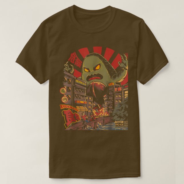 Camiseta Avokiller Aguacado Guacamole Kaiju Monstruo japoné (Diseño del anverso)